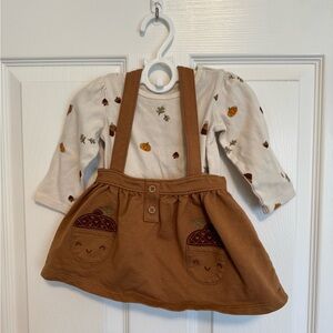 Carters Acorn Skirt with long onsie
